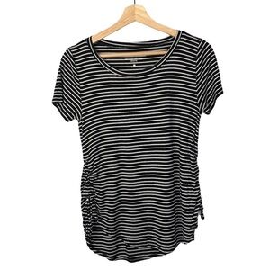 Hollister Black & White Stripe Must Have Easy Lace Up T-Shirt XS